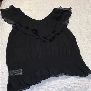 Black see through blouse